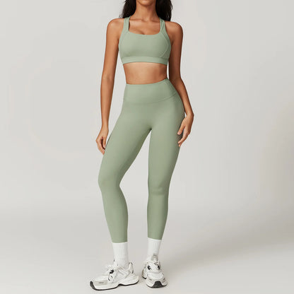 Soften Yoga Set 2PCS Sports Suit Women Gym Set Women Fitness Tracksuit Workout Suit Female Sportswear Quick-Drying Yoga Clothing