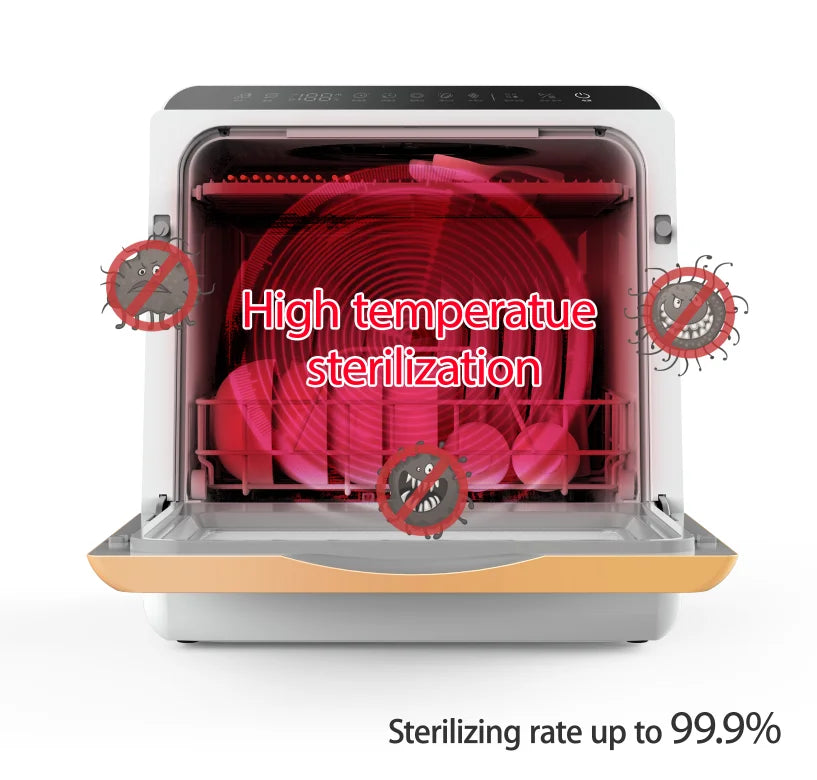 Automatic Household Kitchen Appliance Ultrasonic Dish Washer Mini Portable Desktop Dishwasher Electric Carton Plastic White 220