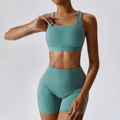 Soften Yoga Set 2PCS Sports Suit Women Gym Set Women Fitness Tracksuit Workout Suit Female Sportswear Quick-Drying Yoga Clothing