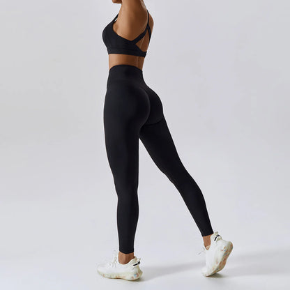 Soften Yoga Set 2PCS Sports Suit Women Gym Set Women Fitness Tracksuit Workout Suit Female Sportswear Quick-Drying Yoga Clothing