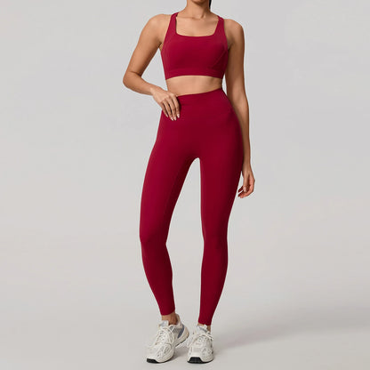 Soften Yoga Set 2PCS Sports Suit Women Gym Set Women Fitness Tracksuit Workout Suit Female Sportswear Quick-Drying Yoga Clothing